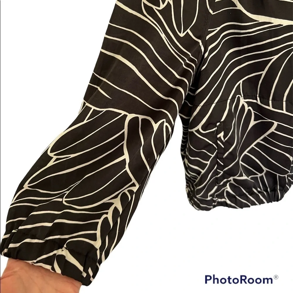 Anthropologie Hei Hei Black and white zip up 3/4 length sleeve jacket size SM